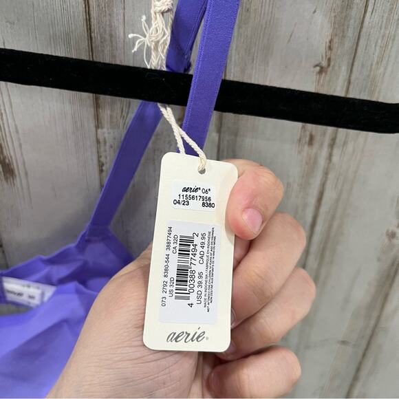 *NWT* Smoothez By Aerie Purple Balconette Mesh Underwire Unlined Bra - Picture 4 of 5